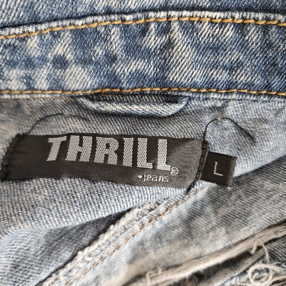 Thrill Jeans Destroyed Denim Jacket Large - Picture 4 of 4
